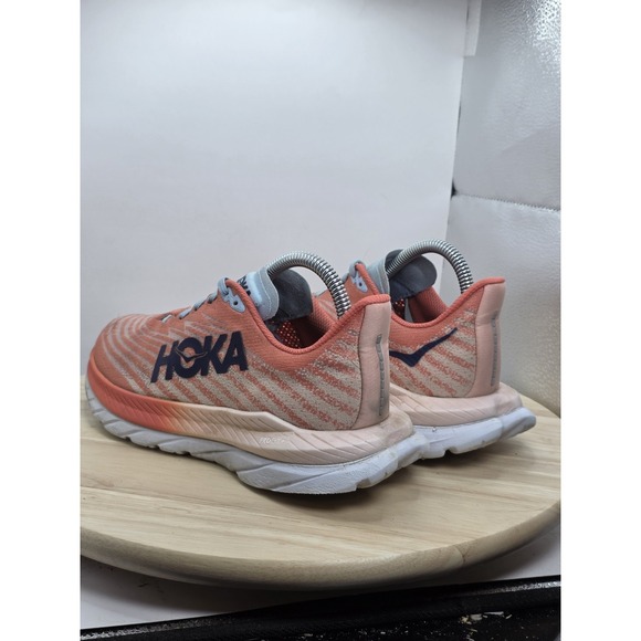 Women's Size 7B - Hoka One One Mach 5 Running Shoes Camellia/Peach Parfait - Picture 7 of 9
